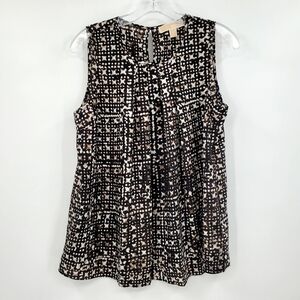 Michael Michael Kors Pleated Printed Sleeveless Top